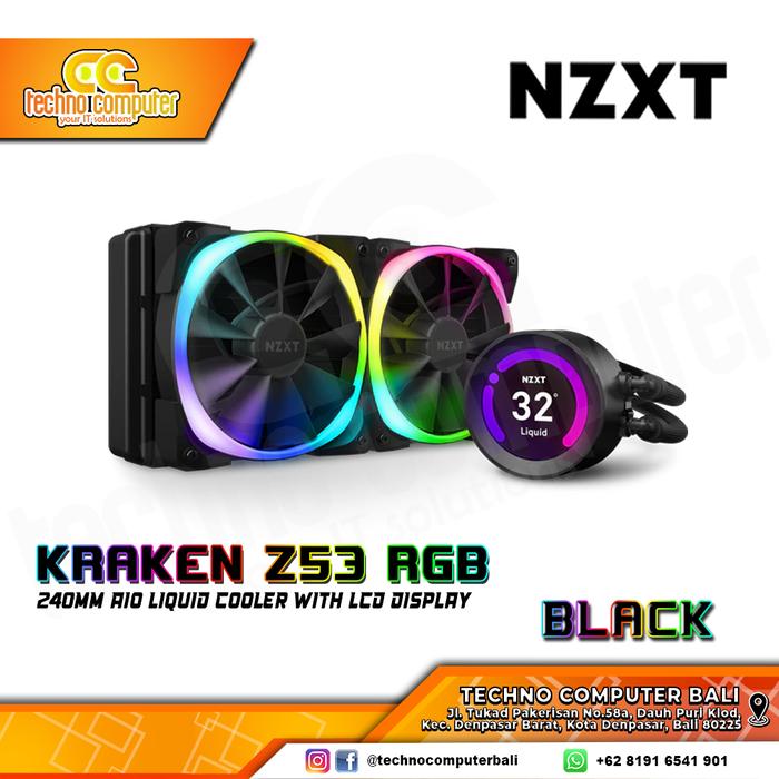 Gambar NZXT KRAKEN Z53 RGB - 240mm AIO Liquid Cooler with LCD Display - Hitam dari Techno Computer Bali undefined Tokopedia