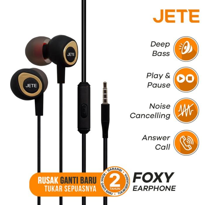 Gambar Handsfree / Headset / Earphone / EarPods JETE FOXY FS - Black dari Doran Gadget Store undefined Tokopedia
