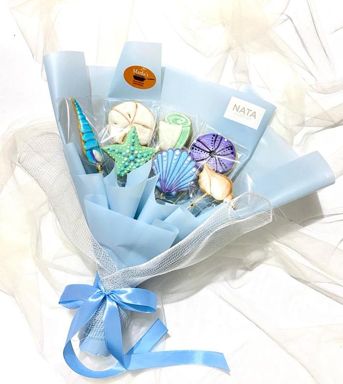Gambar Buket Cookies / Cookie Bouquet Sea Shell Laut Graduation Birthday – Buket Hadiah Ulang Tahun & Wisuda Graduation Gift Unik Edible Custom dari Crumbella.id undefined Tokopedia