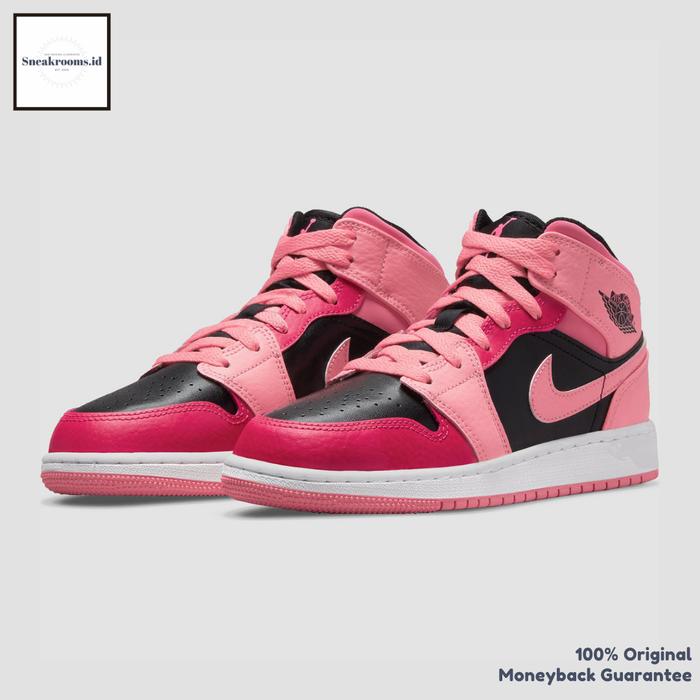 Sneakers Air Jordan Mid (GS) Coral Chalk Original Resmi 38 di  Sneakrooms Id Tokopedia
