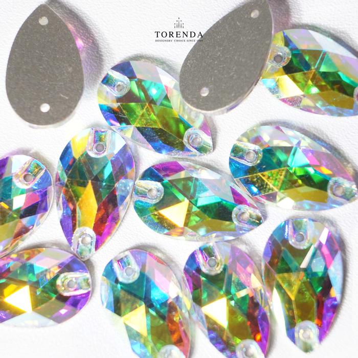 Gambar Torenda Crystal Jahit Tetes Payet T3230 (18x10,5) / PCS - Aurore Boreale dari Torenda undefined Tokopedia