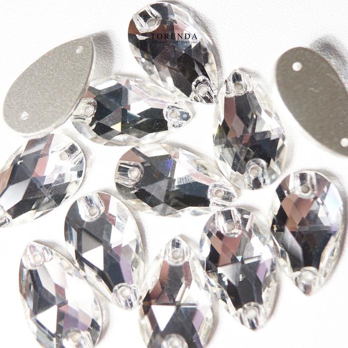 Gambar Torenda Crystal Jahit Tetes Payet T3230 (18x10,5) / PCS - Crystal White dari Torenda undefined Tokopedia