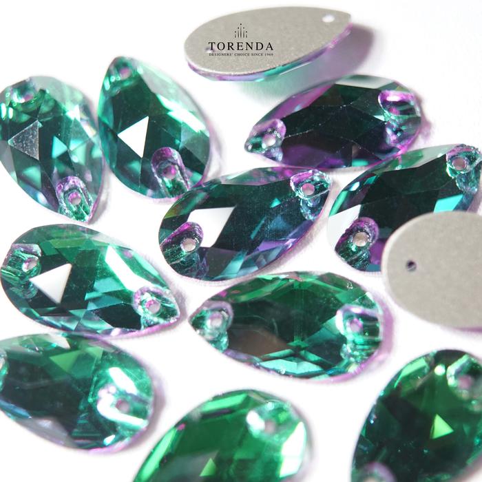 Gambar Torenda Crystal Jahit Tetes Payet T3230 (18x10,5) / PCS - Emerald dari Torenda undefined Tokopedia