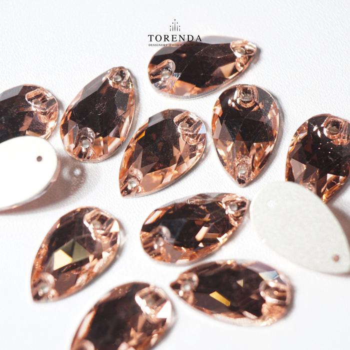 Gambar Torenda Crystal Jahit Tetes Payet T3230 (18x10,5) / PCS - LT.Peach dari Torenda undefined Tokopedia