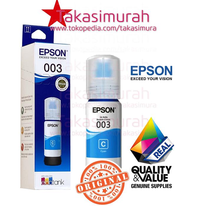 Gambar Epson Tinta 003 Original Printer L 3110 3150 1110 3100 3110 3210 3250 - Cyan dari Shangmura undefined Tokopedia