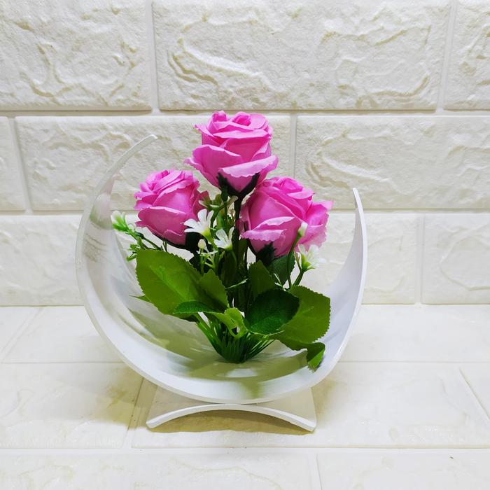 Gambar MAWAR SABIT - Pajangan Imitasi Hiasan Dekorasi Cantik - Pink dari Dunia Handycraft OLS undefined Tokopedia