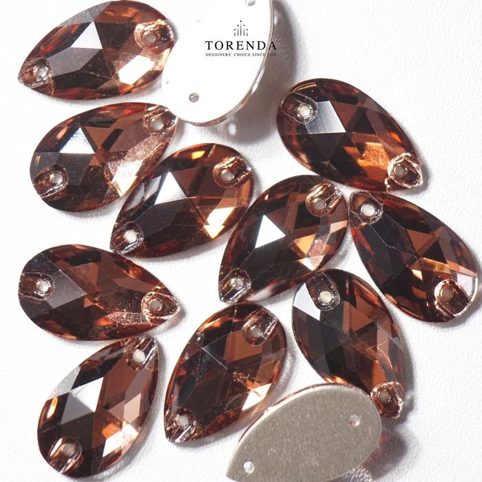 Gambar Torenda Crystal Jahit Tetes Payet T3230 (18x10,5) / PCS - LT.Smoked Topaz dari Torenda undefined Tokopedia