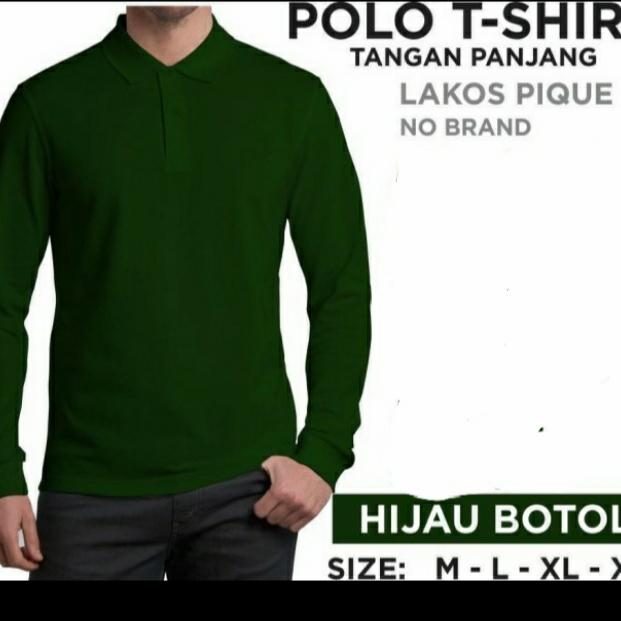 Gambar Polo Shirt Lengan Panjang Polos Pria & Wanita hijau Botol - Hijau botol, M dari Yogi Raja Polosan.id undefined Tokopedia