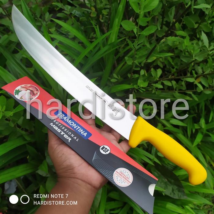 Gambar PISAU SEMBELIH 30 cm TRAMONTINA BUTCHER KNIFE CIMETER 12 inch ORIGINAL - Kuning dari Rumah Pisau Grosir undefined Tokopedia