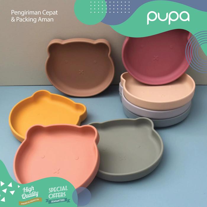 Gambar BEAR Piring Makan Bayi Anti Slip , Premium Silicone Suction Plate PUPA Bowl dari PUPA Baby undefined Tokopedia