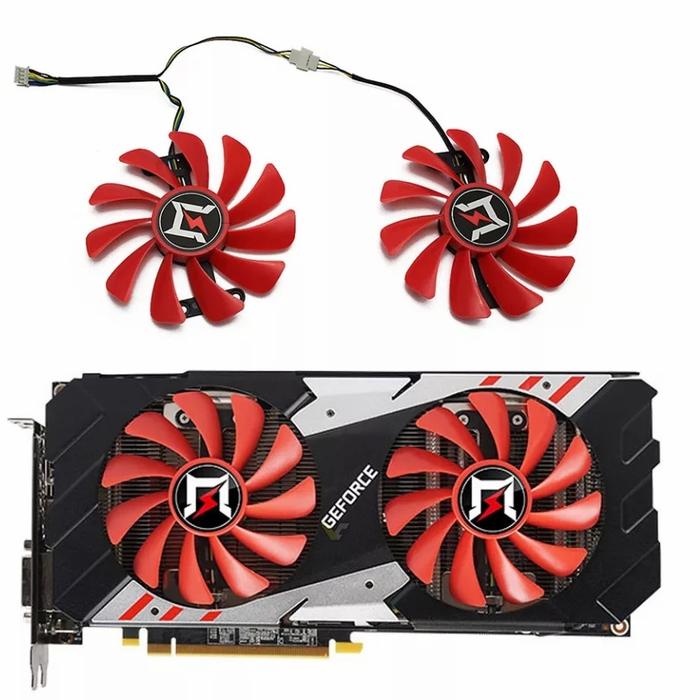Fan kipas Vga ZOTAC AMP Gainward 95mm 4pin Universal gtx 1070 1080 AMP SE  Merah