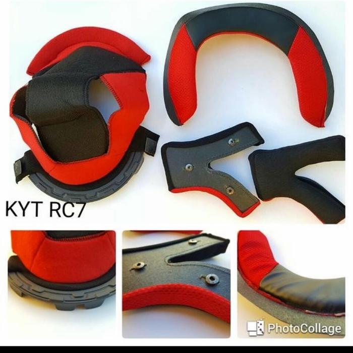 Gambar busa helm KYT RC SEVEN RC7 black red fullset/ 1 set lengkap RC 7 dari Galeri Helm Asia undefined Tokopedia