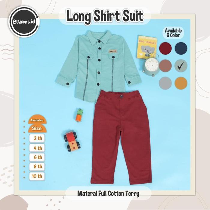 Gambar BLOOMS SETELAN KEMEJA ANAK LAKI LAKI LONG SHIRT SUIT USIA 2 4 6 8 10TH - D, 2 dari Purwasuka Babies and Kids undefined Tokopedia