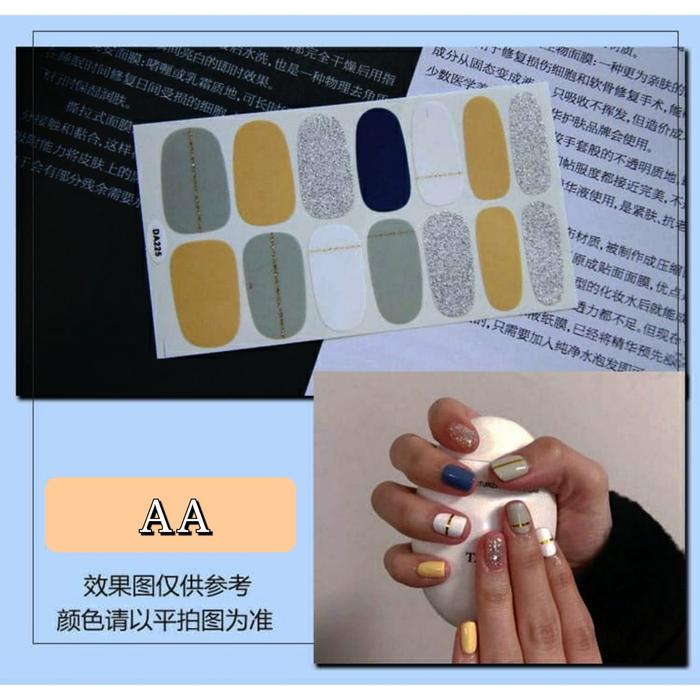 Gambar Stiker Kuku Nail Sticker Cute Art Motif Tangan Garis Tahan Air - AA dari She and Things undefined Tokopedia