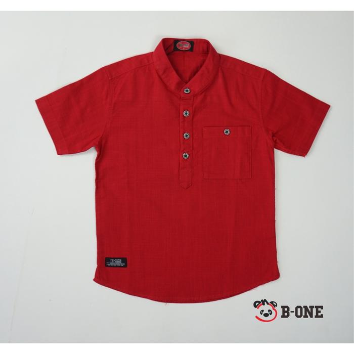 Gambar BiOne Kemeja Lengan Pendek Anak Laki-Laki Shanghai Koko 121083 - Merah, S dari BiOne Official Shop undefined Tokopedia