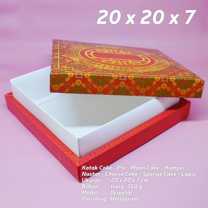 Gambar kotak oriental kue lapis/sponge cake/cheese cake/pia 20X20 - merah oriental dari Toisit Shop undefined Tokopedia