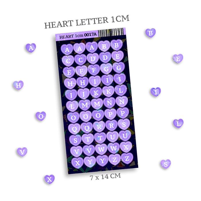 Gambar Stiker Huruf Letter 1cm Hati Heart Laminasi Hologram StickerParty 0017 - 0017A Ungu dari Sticker Party undefined Tokopedia