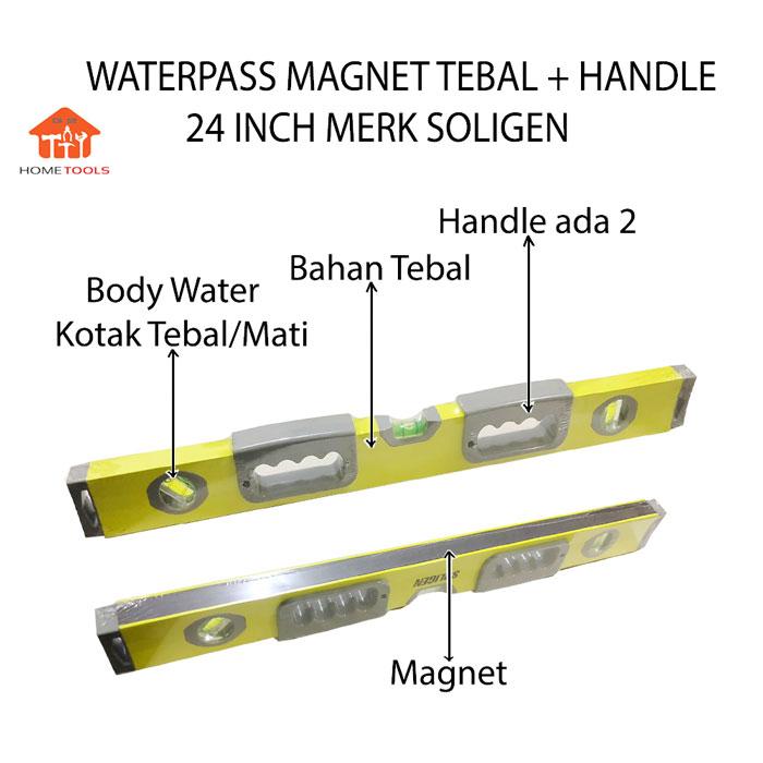 Gambar SOLIGEN Waterpass Magnet + Handle Tebal Varian Ukuran 18" - 24" Hijau - 24 INCH dari Home Tools 52 undefined Tokopedia
