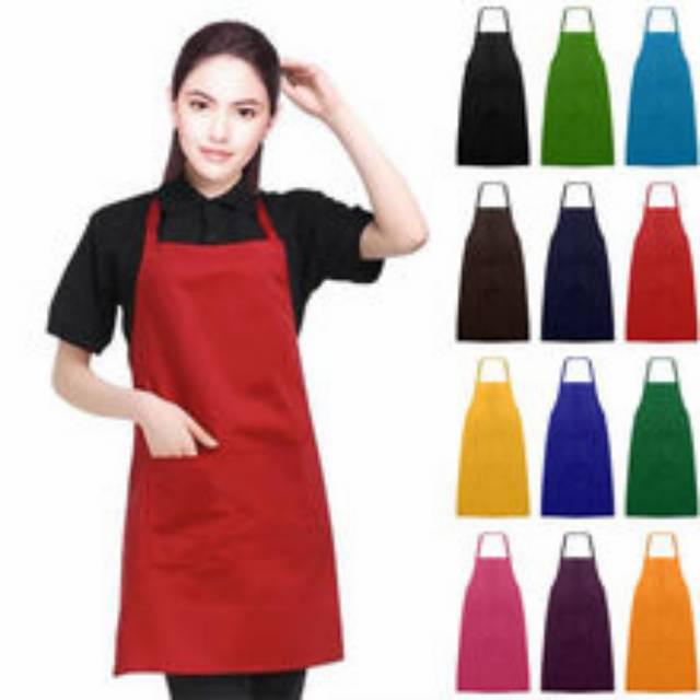 Gambar apron barista celemek masak anti air cotton drill hight quality barby - Merah dari PUSAKA1_NEW undefined Tokopedia