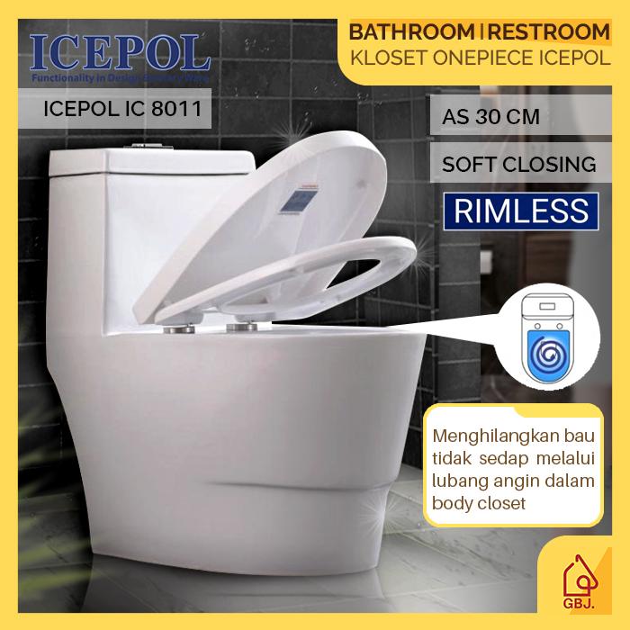 Gambar KLOSET DUDUK PUTIH ICEPOL RIMLESS BESAR IC8011 / MONOBLOK ONE PIECE dari Global Bangun Jaya undefined Tokopedia