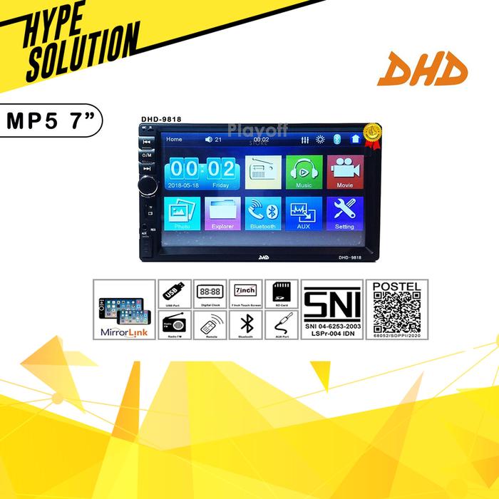 Gambar (Tape Mobil) Bluetooth Head Unit MP5 DHD 7 Inch Double Din dari Hype Solution Corp undefined Tokopedia