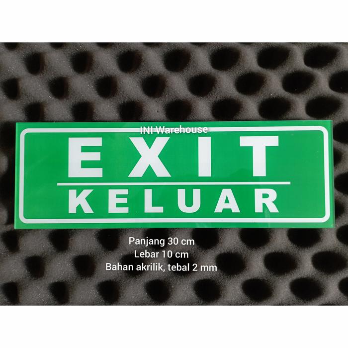 Gambar Acrylic Sign Signage EXIT Tanda Keluar Rambu Simbol Akrilik 10 x 30 cm - EXIT dari INI Warehouse undefined Tokopedia