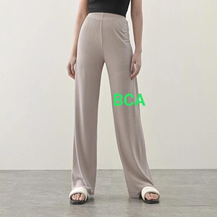 Gambar Celana Kulot KNIT/Celana Kulot Wanita (E) - Putih, garis dari Berkat Cipta Anugrah undefined Tokopedia
