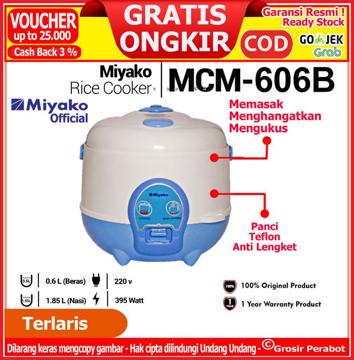 Gambar RICE COOKER MAGIC COM MINI MIYAKO 0.6 L MCM 606A 606B 609 PSG 607 - MCM 606B dari Anesti Store undefined Tokopedia