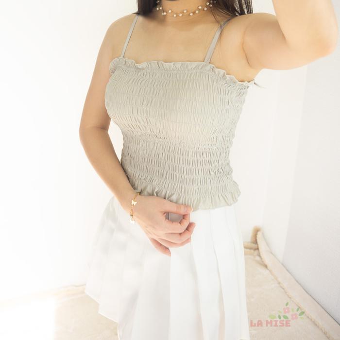 Gambar Jessie Top La Mise / baju atasan tank top kemben bra korean style - Foggy Gray dari la mise undefined Tokopedia