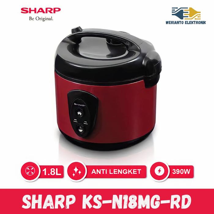 Gambar SHARP Rice Cooker KS-N18MG-SL/RD - Merah dari werianto elektronik surabaya undefined Tokopedia
