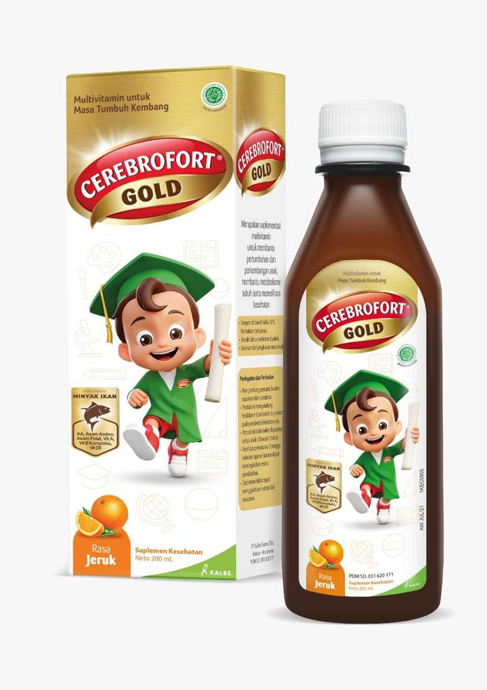 Gambar CEREBROFORT GOLD - VITAMIN ANAK - Strawberry - Orange dari Mitrasana undefined Tokopedia