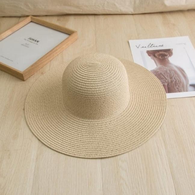 Gambar wide straw basic hat (4 colors) - Bikinibandit - cream dari bikinibandit_NEW undefined Tokopedia