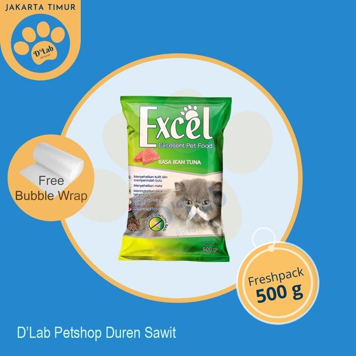 Gambar EXCEL cat food 500g ikan ayam tuna donut segitiga makanan kucing 500 g - DONUT (HIJAU) dari D'Lab Petshop undefined Tokopedia
