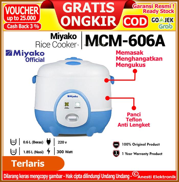 Gambar RICE COOKER MAGIC COM MINI MIYAKO 0.6 L MCM 606A 606B 609 PSG 607 - MCM 606A dari Anesti Elektronik undefined Tokopedia