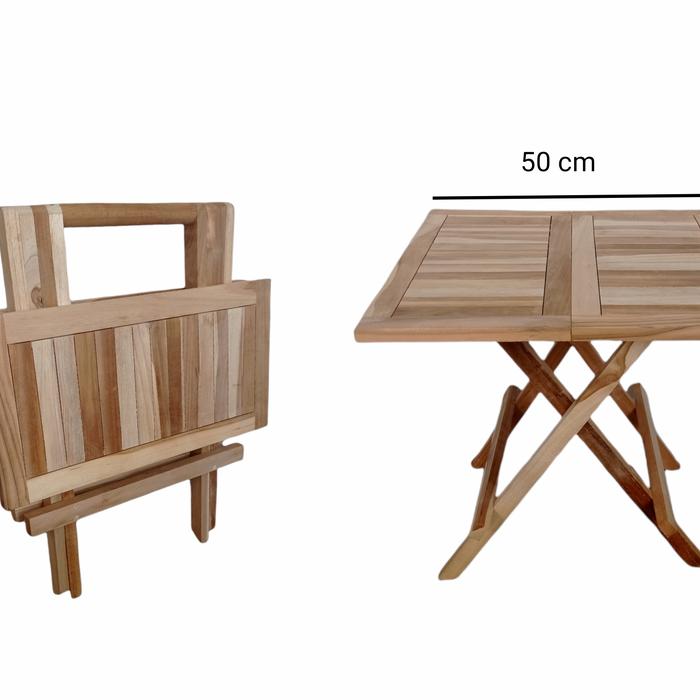 Gambar Meja lipat kotak full portable - natural dari lovazka undefined Tokopedia