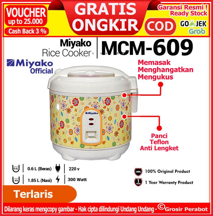 Gambar RICE COOKER MAGIC COM MINI MIYAKO 0.6 L MCM 606A 606B 609 PSG 607 - MCM 609 dari Anesti Store undefined Tokopedia