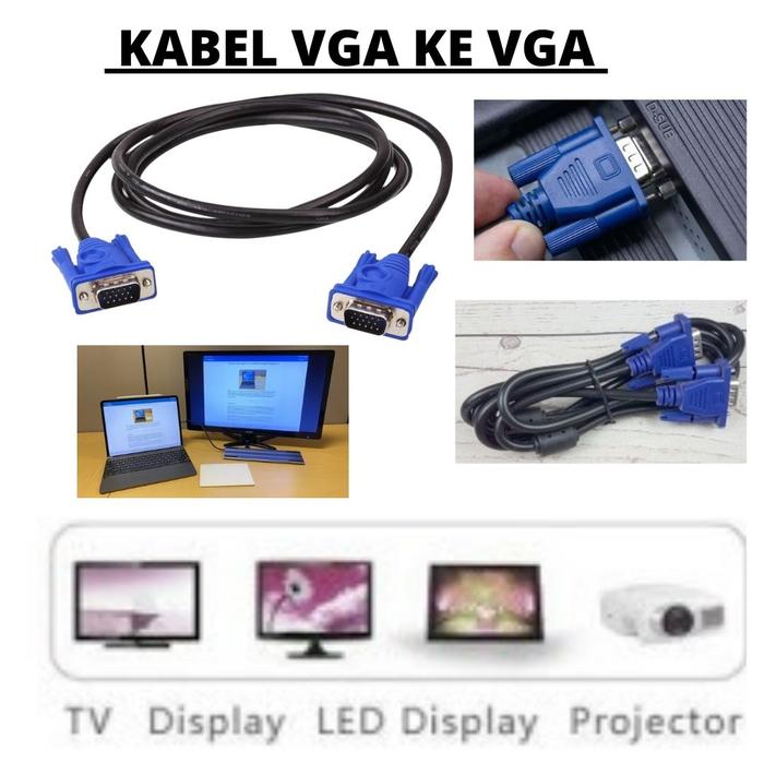 Gambar Kabel Komputer Monitor VGA ke VGA & Spliter VGA Male ke 2 VGA Female - VGA ke VGA dari JIPD MALL undefined Tokopedia