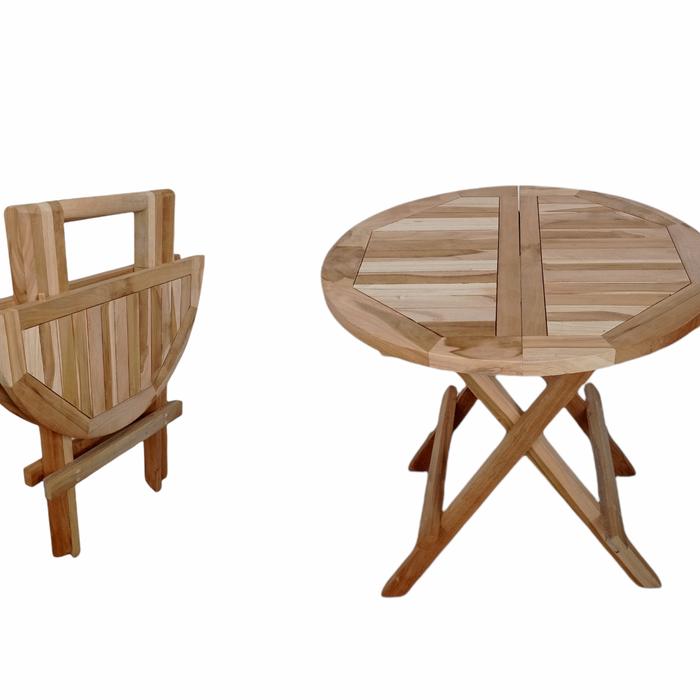 Gambar Meja lipat bulat portable - natural dari lovazka undefined Tokopedia