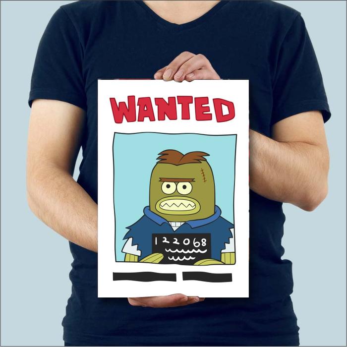 Gambar Poster Wanted Spongebob Squarepants Terlengkap - Poster Aesthetic - T. Strangler dari Nostalgia Merchandise undefined Tokopedia