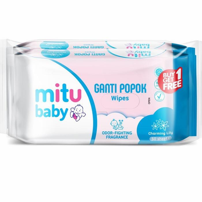 Gambar Mitu Baby Wipes 50's Buy 1 Get 1 - Biru dari Nsbeautybdg undefined 2 Tokopedia