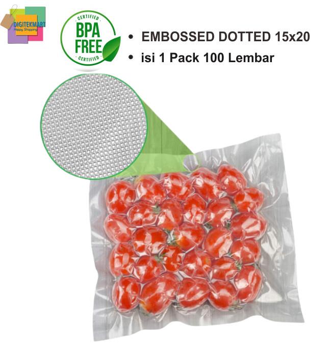Gambar REFILL VACUUM SEALER PLASTIC BAG CUT OFF EMBOSS - 15x20 dari digitekmart undefined Tokopedia