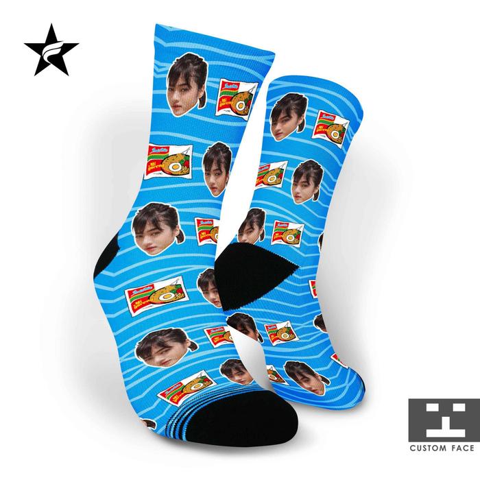 Gambar Custom Face Sock - Indomie Goreng - Starfight Indonesia - Biru Muda dari Starfight Indonesia undefined Tokopedia
