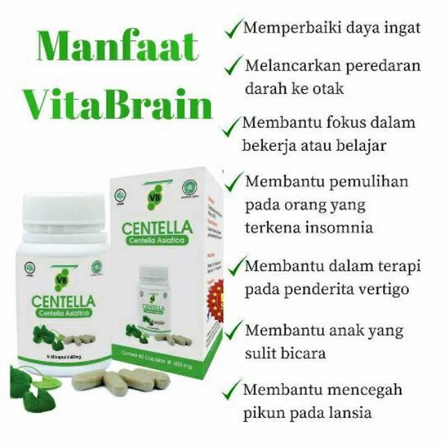 Gambar VITABRAIN SUPLEMEN OTAK CENTELLA VITAMIN OTAK ANAK DEWASA - Vitabrain dari Sobat Glowing undefined Tokopedia