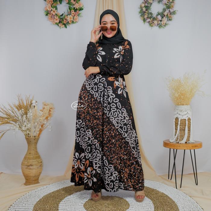 Gambar Gamis Batik Halus Zie Bahan Twill Motif 6 - Pink, L dari ZieFashionWear undefined 5 Tokopedia