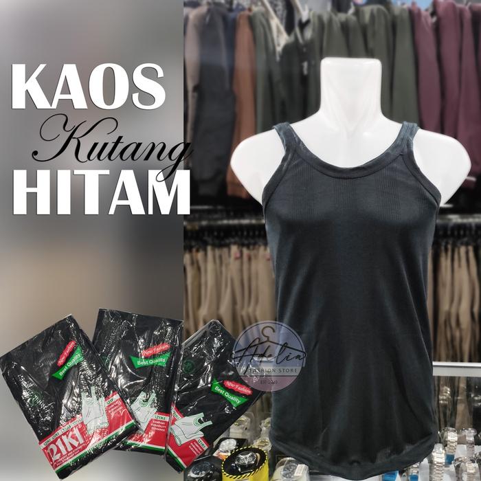 Gambar Kaos Kutang kaos Dalam Kaos Singlet Pria Dewasa Warna HITAM ukuran M L - L dari Adifa Khaira store undefined Tokopedia