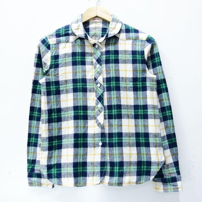 Gambar DW373 SIZE M GREEN KEMEJA FLANNEL WANITA KOTAK PRELOVED BRANDED KOREAN dari SecondBelle ID undefined Tokopedia