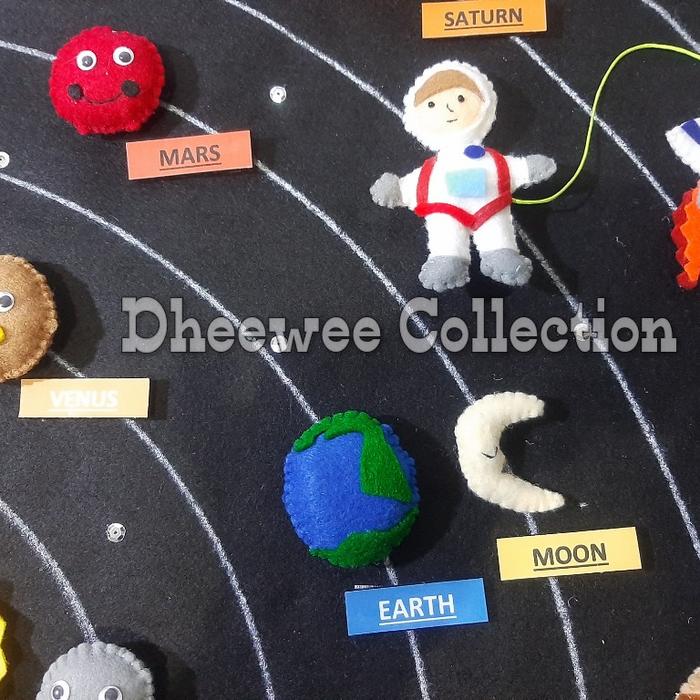 Gambar planet dan tata surya flanel mainan edukasi - dengan bulan, b.inggris dari Dheewee Collection undefined Tokopedia