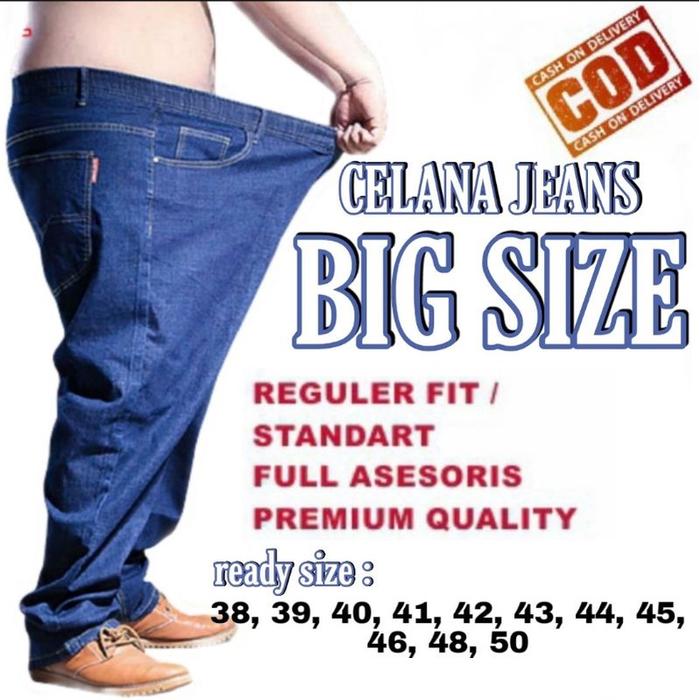 Gambar CELANA JEANS PRIA WANITA UNISEX BIG SIZE UK 38,39,40,41,42,43,44,45,46 - Hitam, 36 dari 9JeansColection undefined Tokopedia