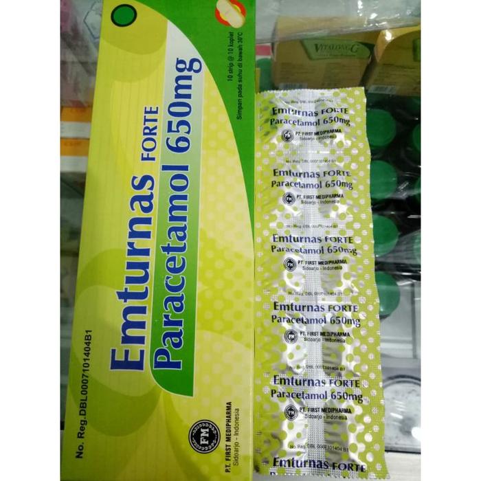 Gambar EMTURNAS FORTE isi Paracetamol 650 mg, strip isi 10 kaplet dari Apotek Clover Farma undefined Tokopedia