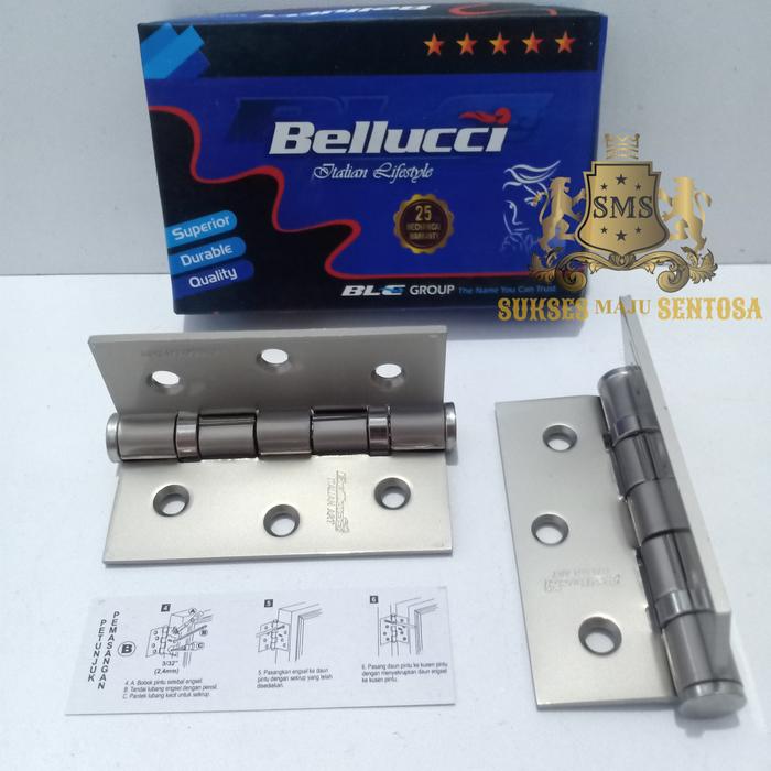 Gambar ENGSEL PINTU JENDELA TEBAL BALL BEARING BELLUCCI 3"inch SMN"SILVER - SMN (SILVER) dari SUKSES MAJU SENTOSA undefined Tokopedia
